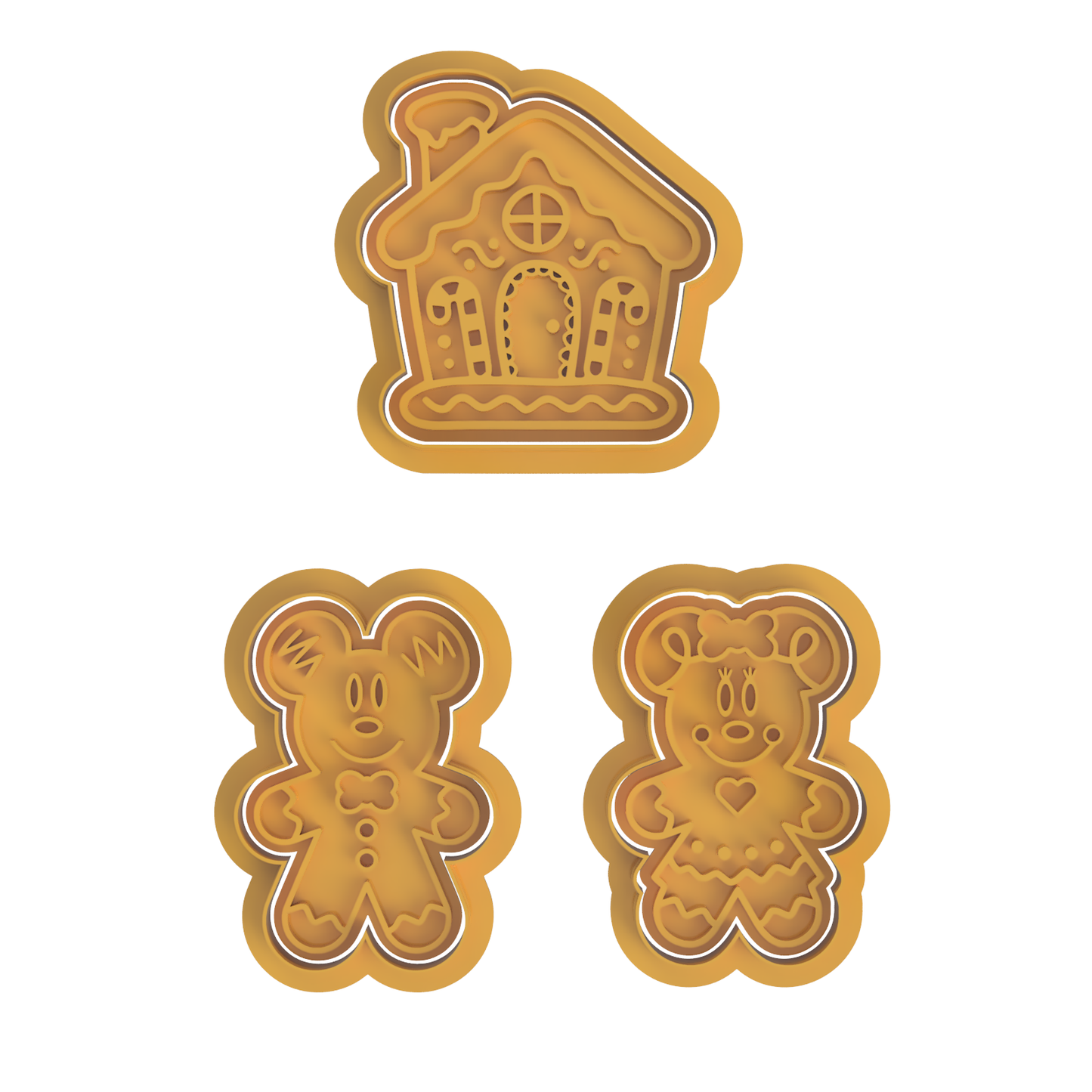 Mr and Mrs Mouse and Gingerbread House Set
