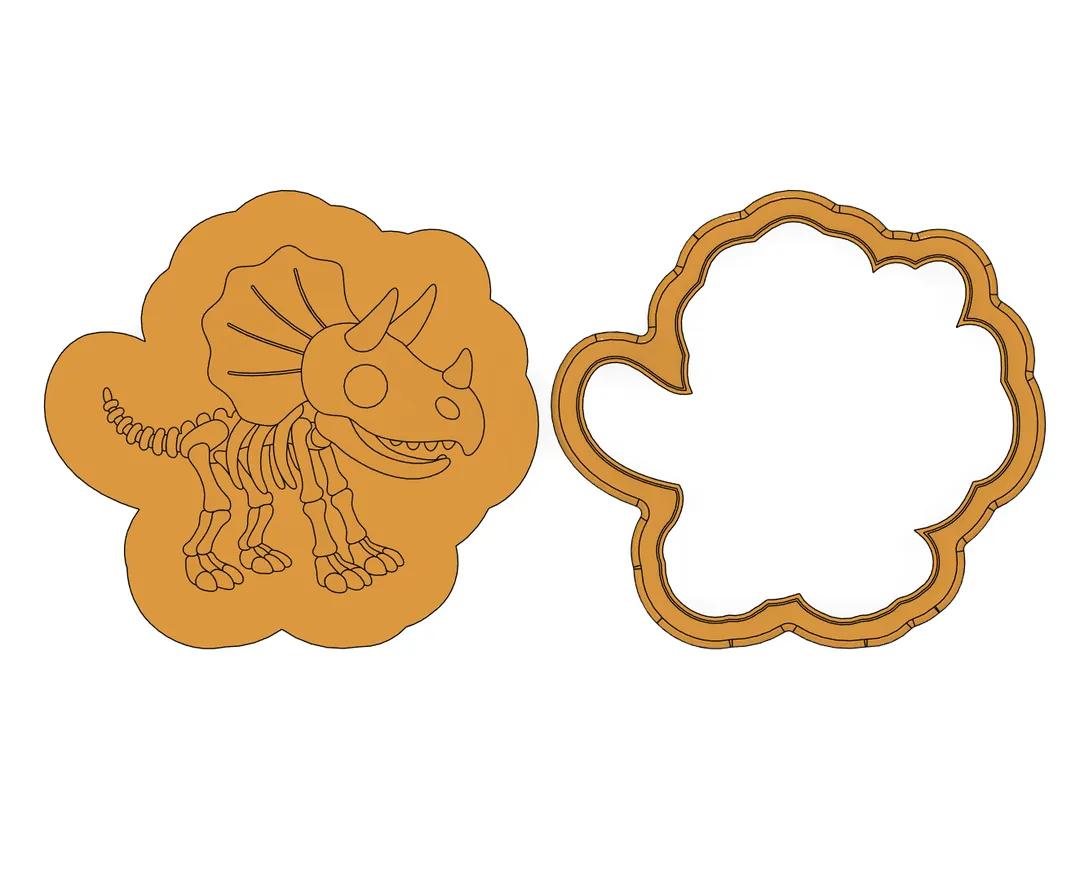 Triceratops Dinosaur Skeleton Debosser Set