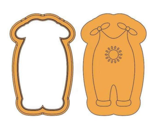 Baby Romper with Sun Debosser Set
