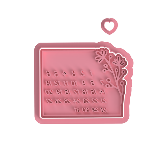 Floral Calendar with Heart Cutter
