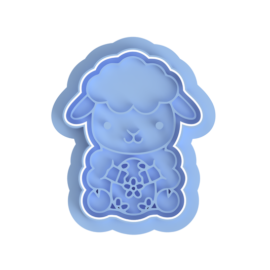 Sheep Holding Easter Egg