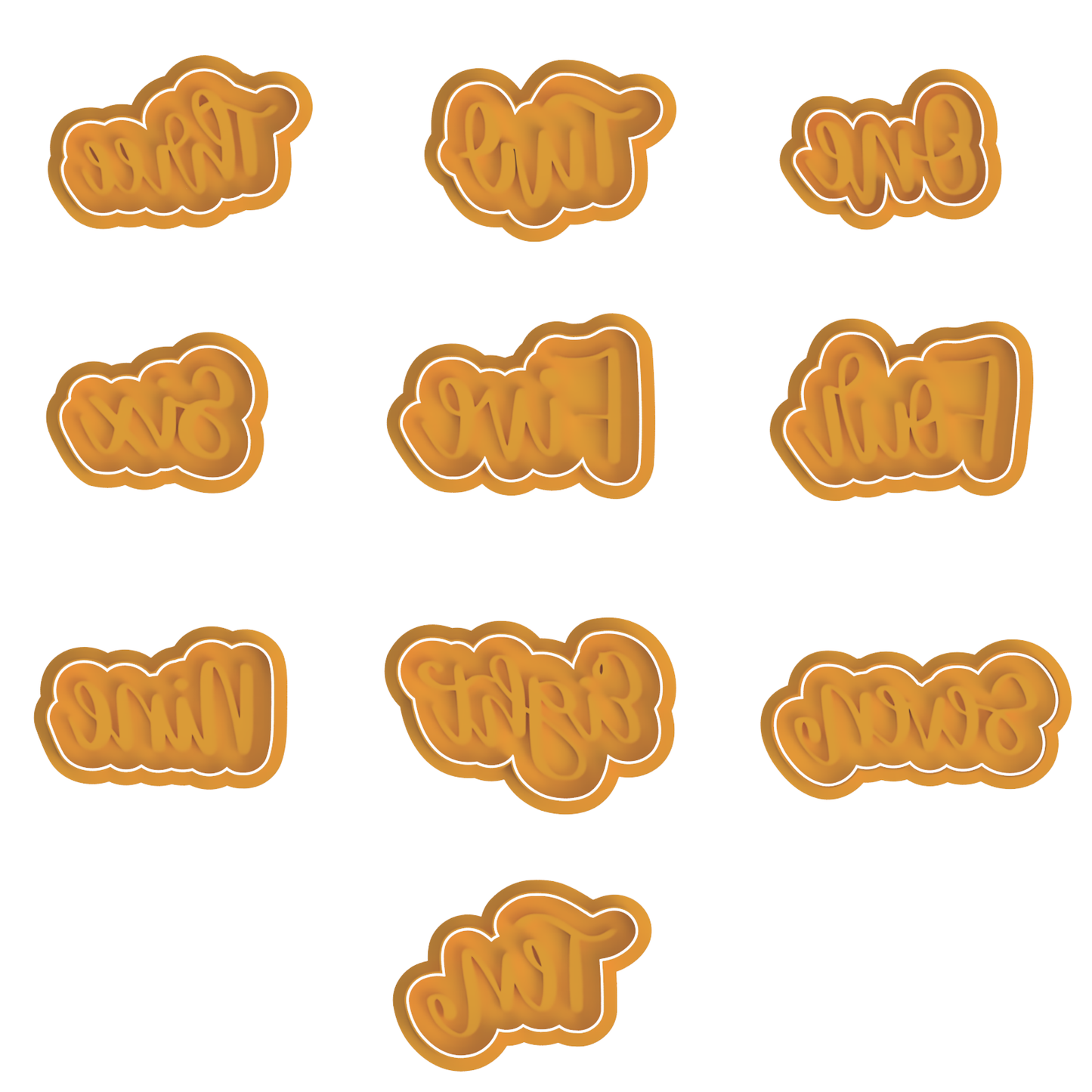 Number Set in Cursive