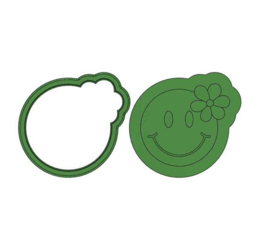 Smiley Face With Flower Debosser Set