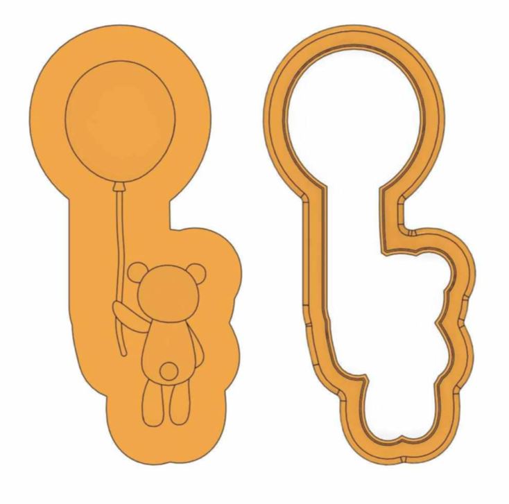 Teddy Bear Holding Balloon Debosser and Cutter