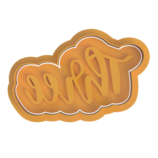 Three in Cursive