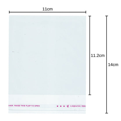 Cellophane bags 11cm x 14cm Peel and Seal