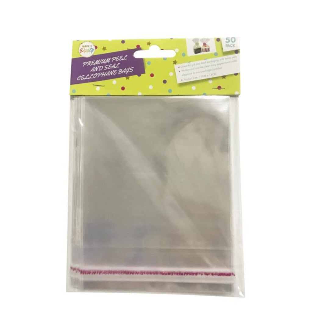 Cellophane bags 11cm x 14cm Peel and Seal