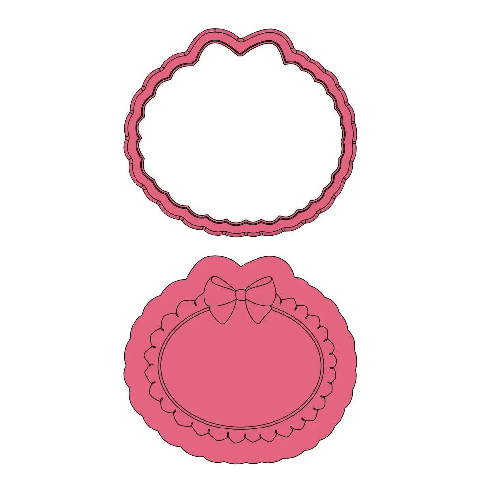 Frame with Frill and a Bow Debosser